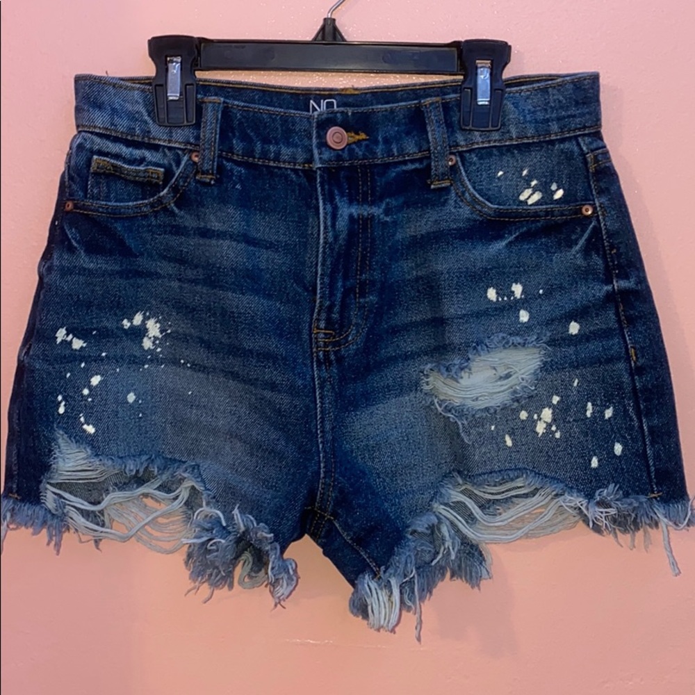 Blue ripped shorts